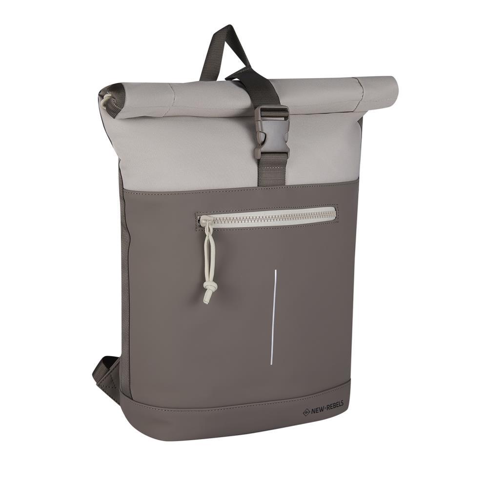 New Rebels Backham New York Taupe Beige Rolltop Rucksack