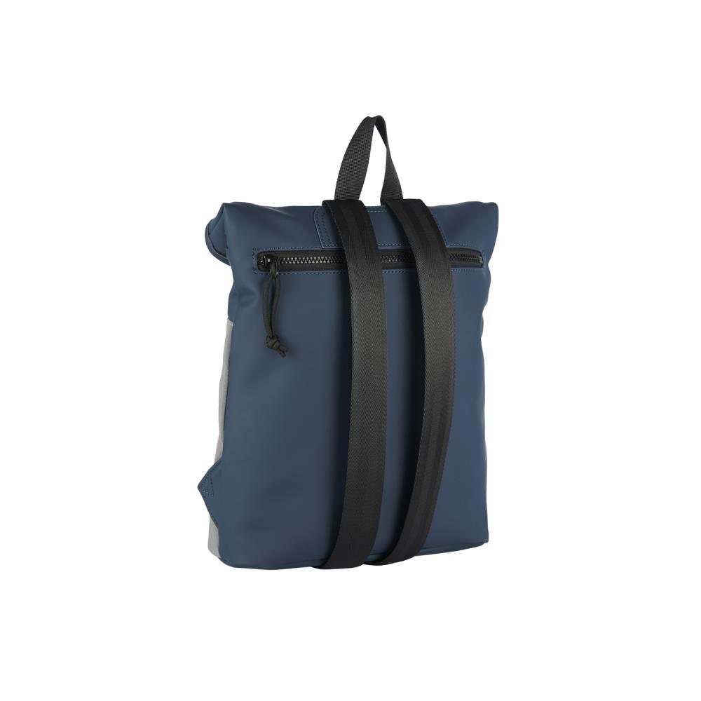 New Rebels Bowie New York Reflective Navy Mini Rolltop Rucksack