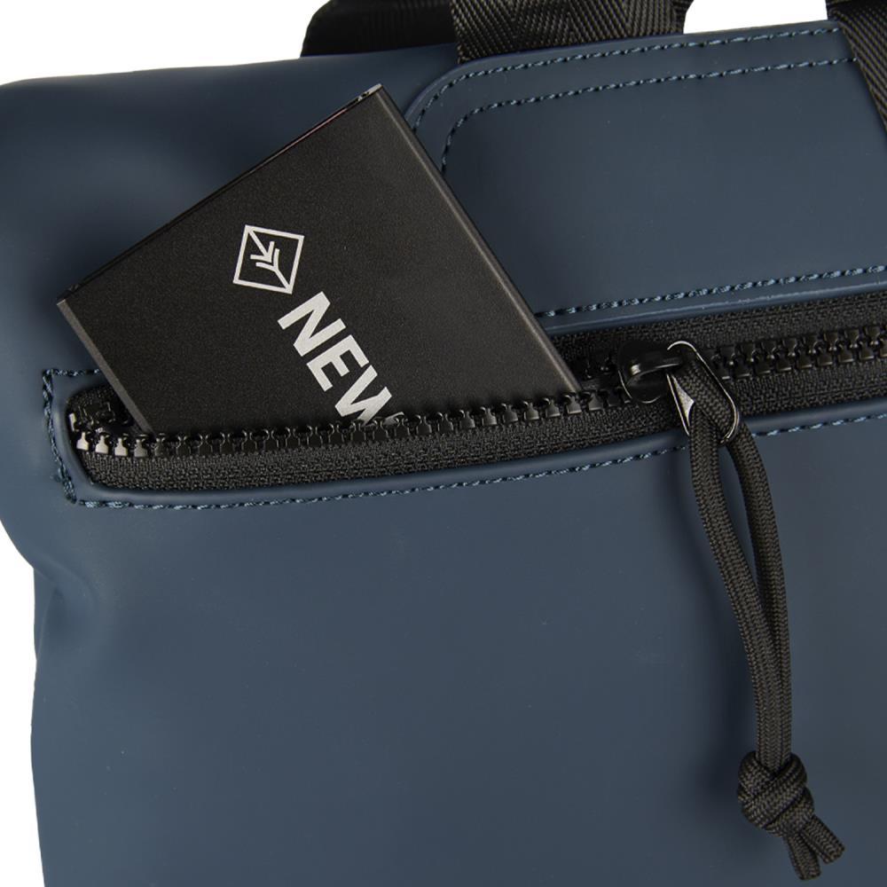 New Rebels Bowie New York Reflective Navy Mini Rolltop Rucksack