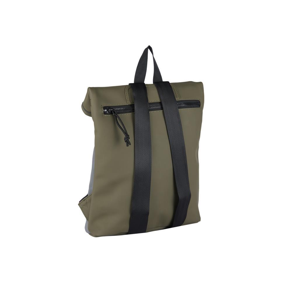 New Rebels Bowie New York Reflective Olive Mini Rolltop Rucksack