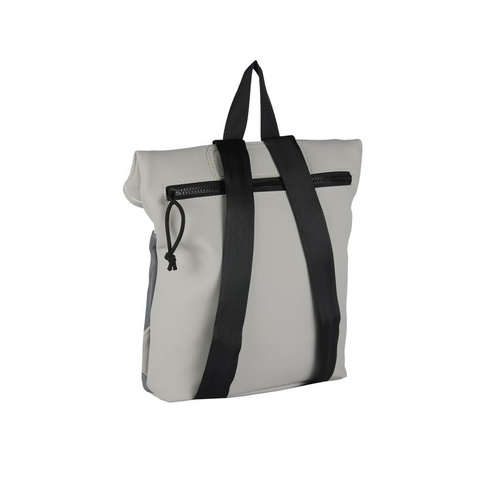 New Rebels Bowie New York Reflective Light Grey Mini Rolltop Rucksack