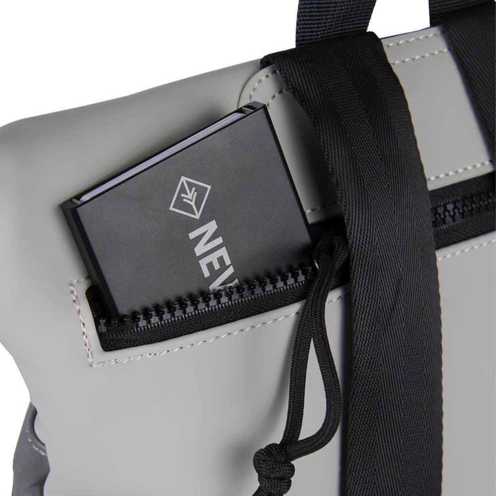 New Rebels Bowie New York Reflective Light Grey Mini Rolltop Rucksack