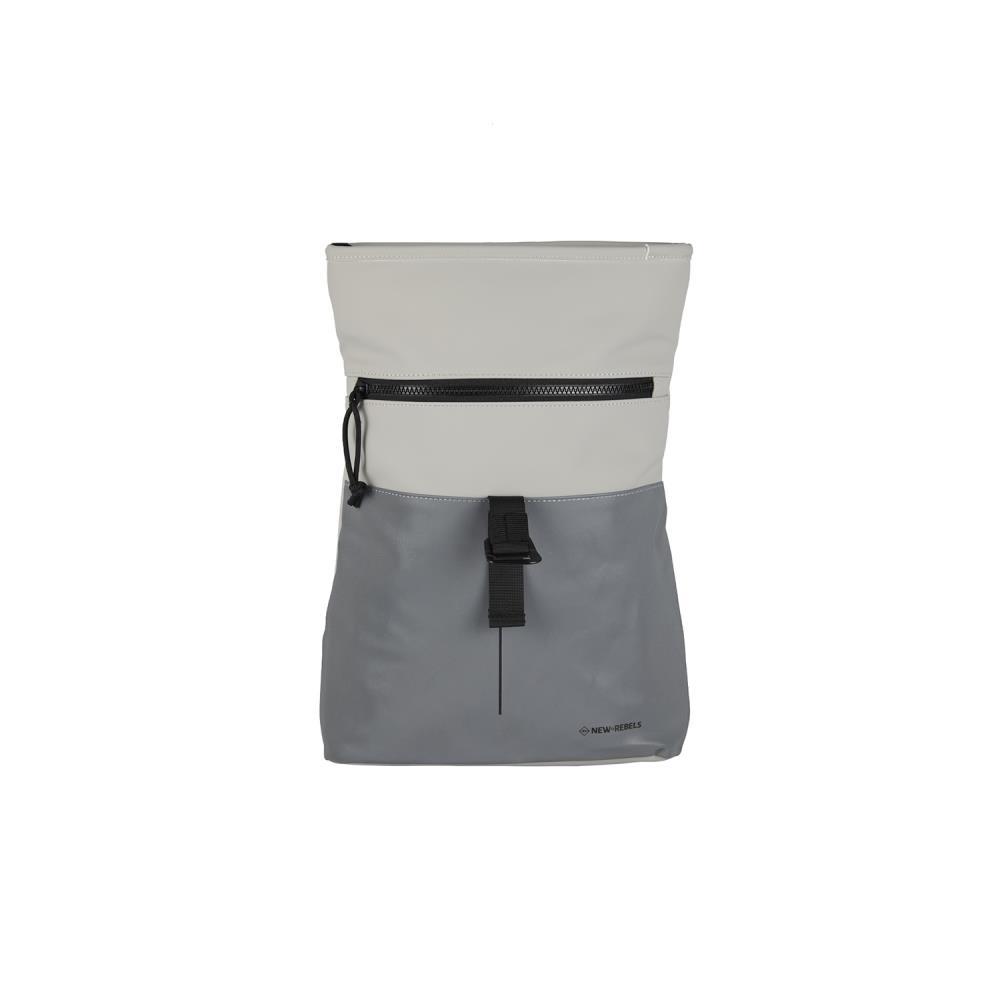 New Rebels Bowie New York Reflective Light Grey Mini Rolltop Rucksack