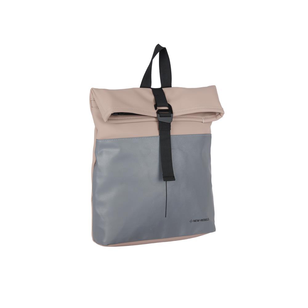 New Rebels Bowie New York Reflective Old Pink Mini Rolltop Rucksack