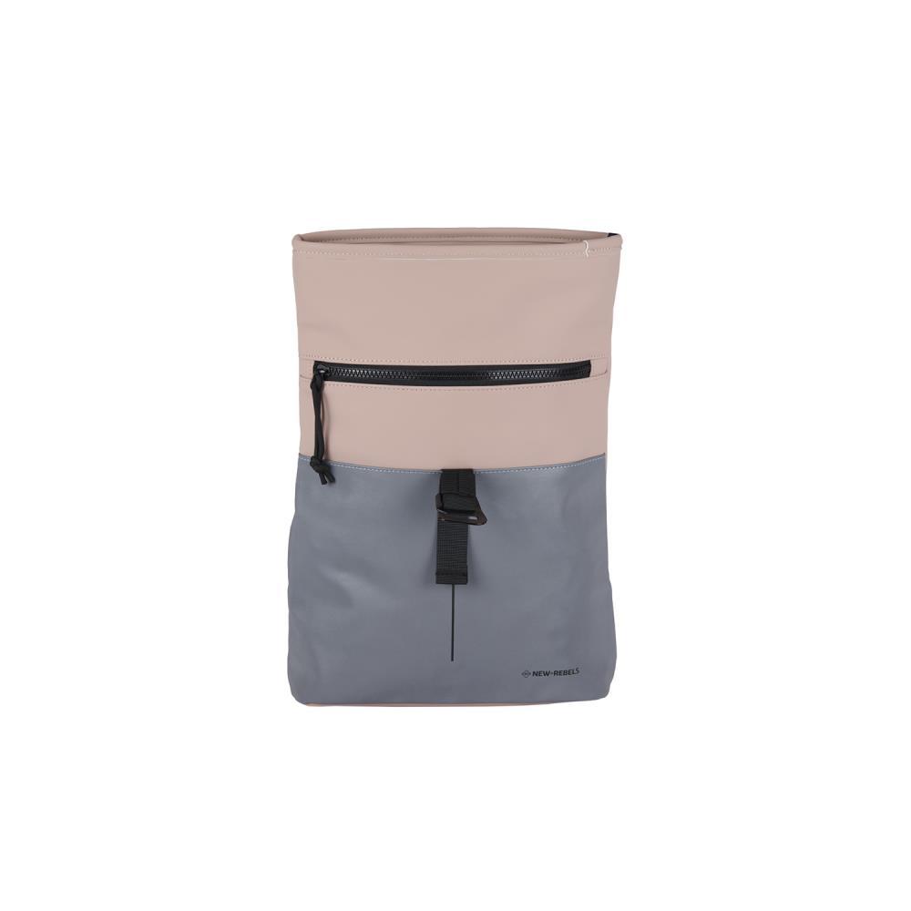 New Rebels Bowie New York Reflective Old Pink Mini Rolltop Rucksack