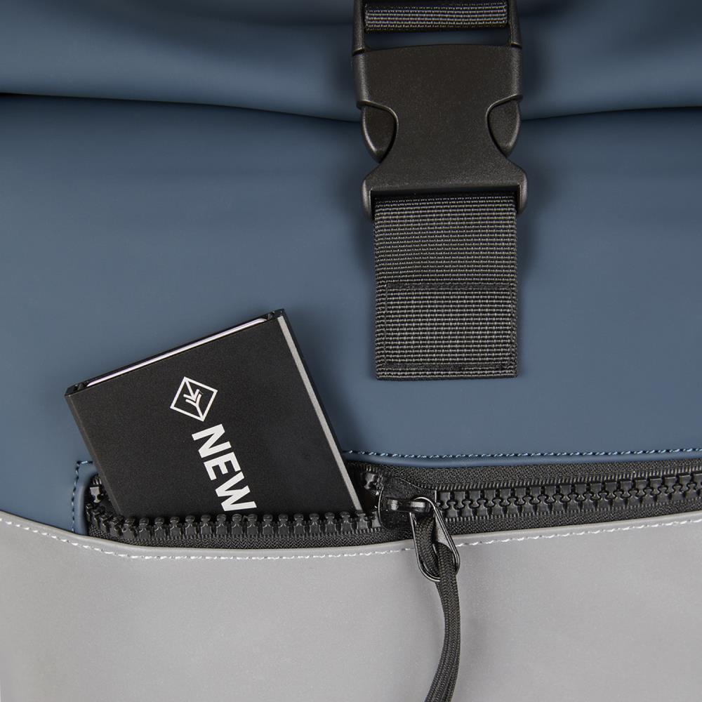 New Rebels Bowie New York Reflective Navy Rolltop Rucksack