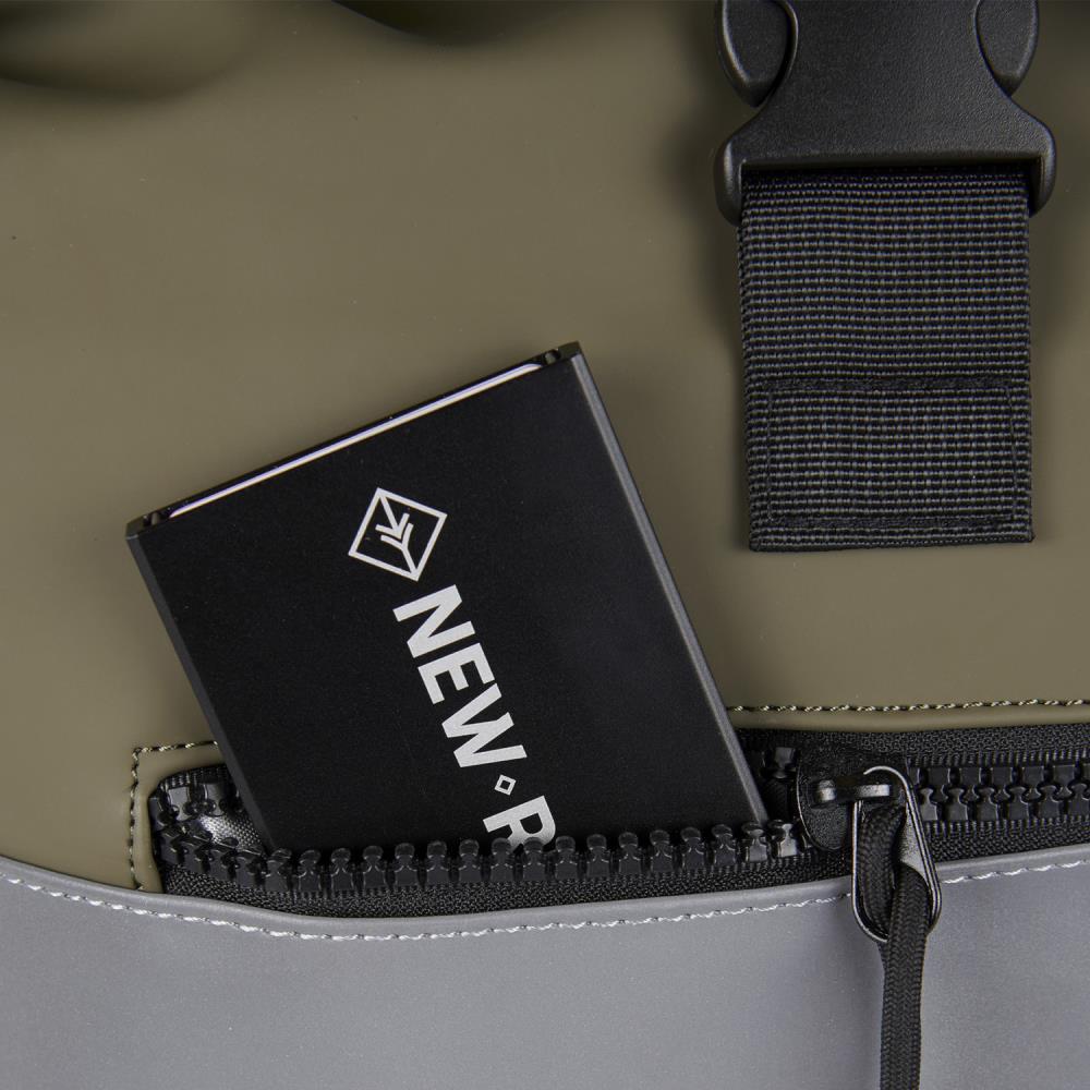 New Rebels Bowie New York Reflective Olive Rolltop Rucksack