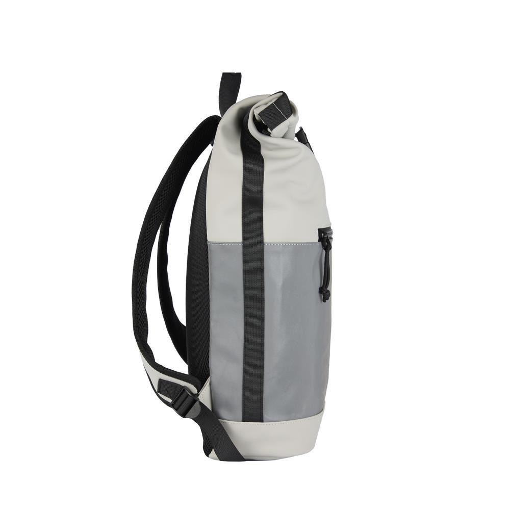 New Rebels Bowie New York Reflective Light Grey Rolltop Rucksack