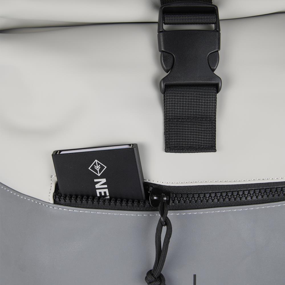New Rebels Bowie New York Reflective Light Grey Rolltop Rucksack