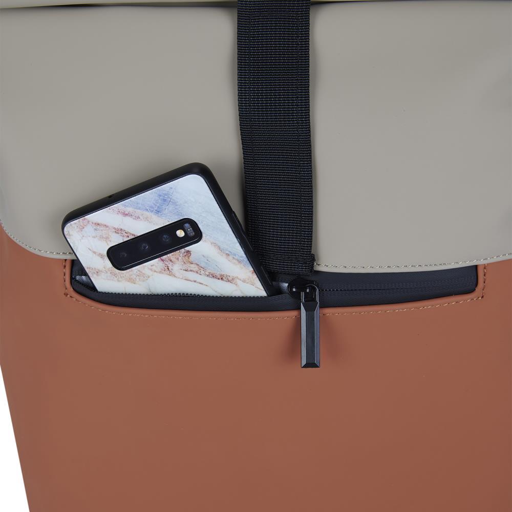 New Rebels Liam Montgomery Orange Beige Rolltop Rucksack