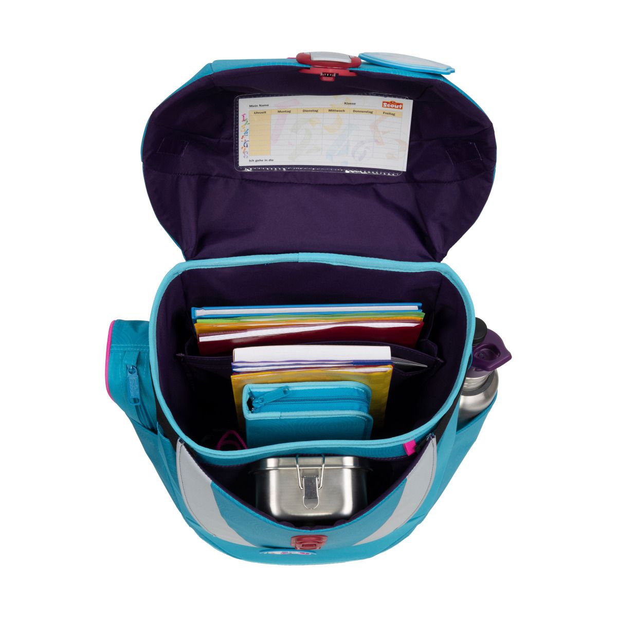 Scout Sunny II Dolphins Funny Snaps Schulranzen Set 4tlg.