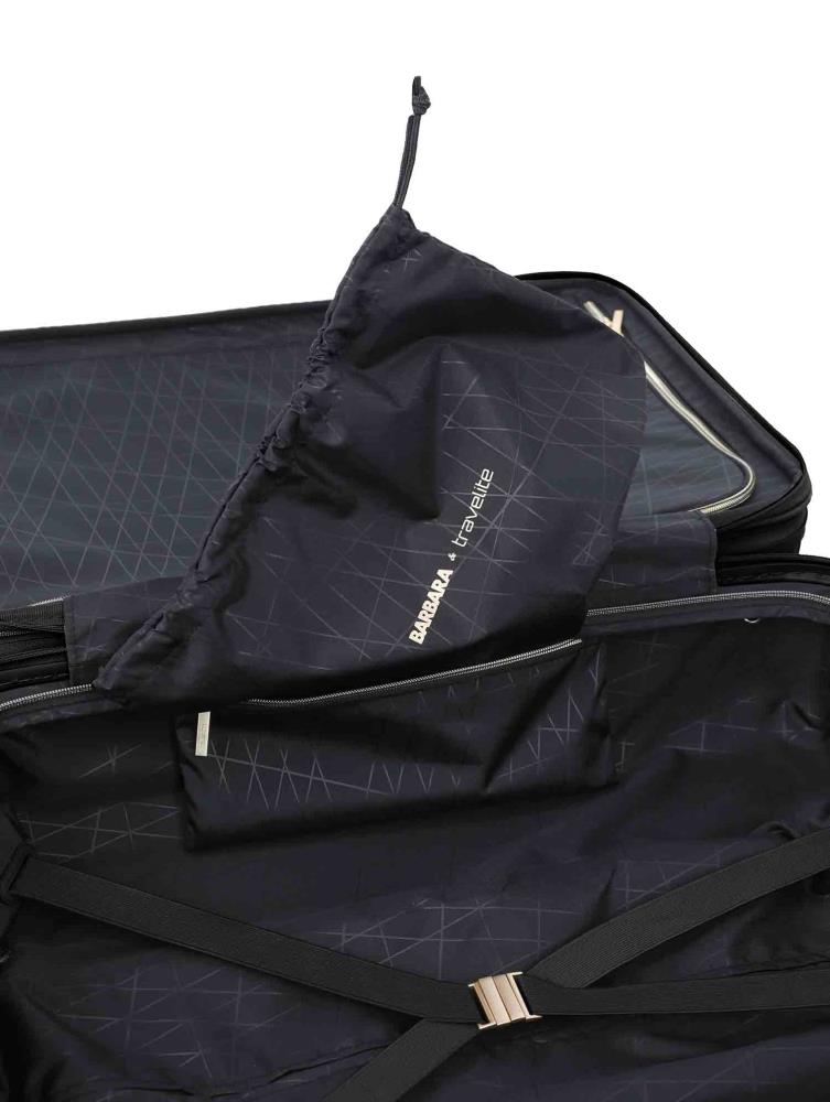 Travelite Barbara Novelty Black 4 Doppelrollen Trolley L 75 cm