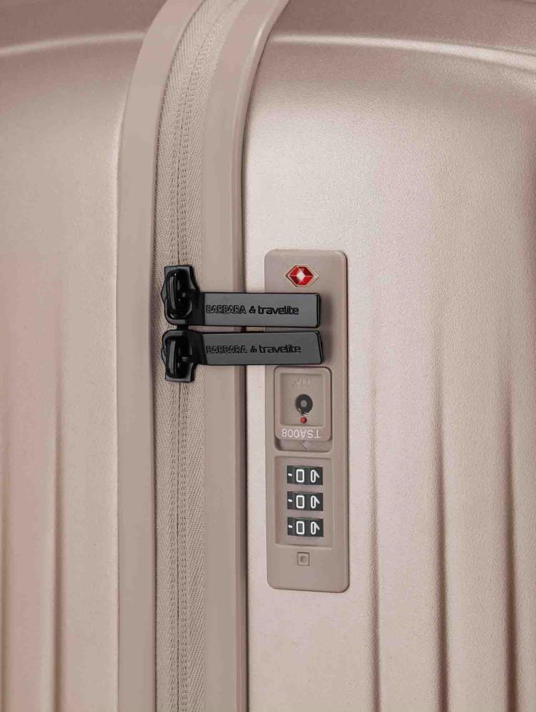 Travelite Barbara Novelty Satin Nude 4 Doppelrollen Trolley S 55 cm