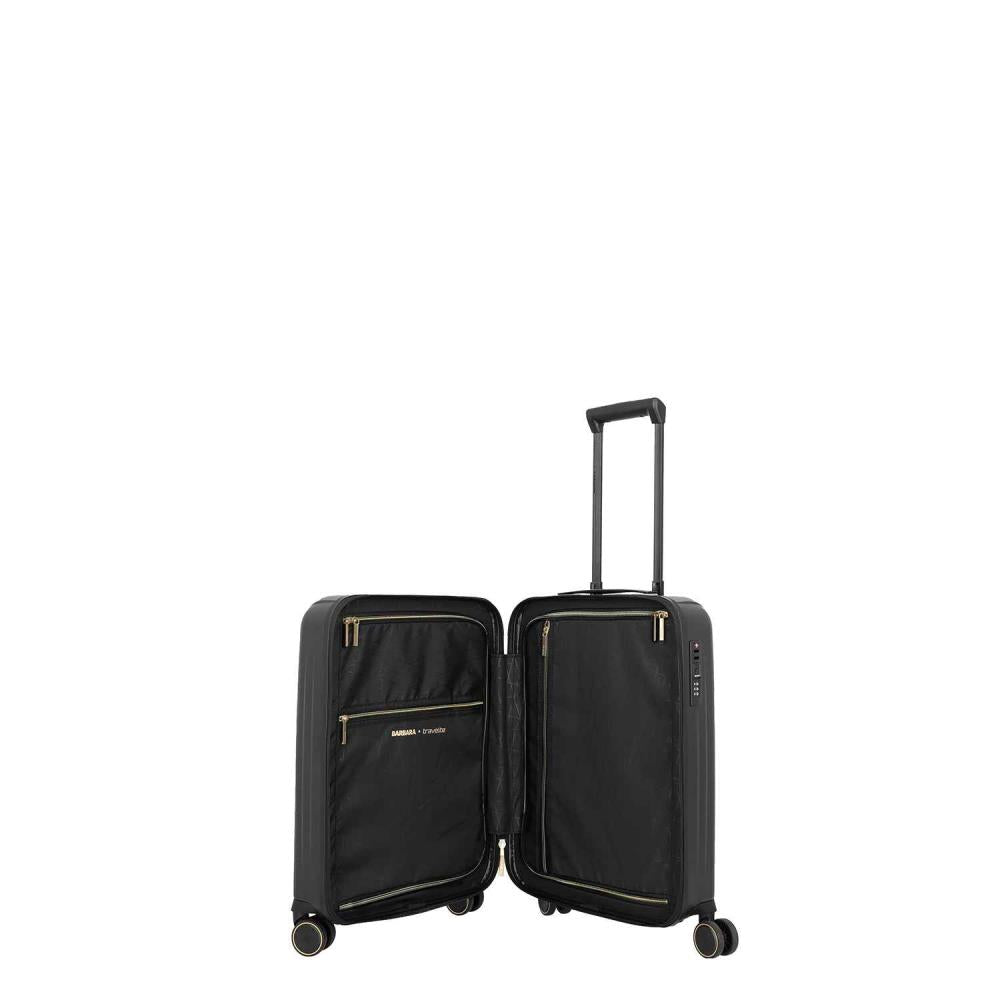 Travelite Barbara Novelty Black 4 Doppelrollen Trolley S 55 cm