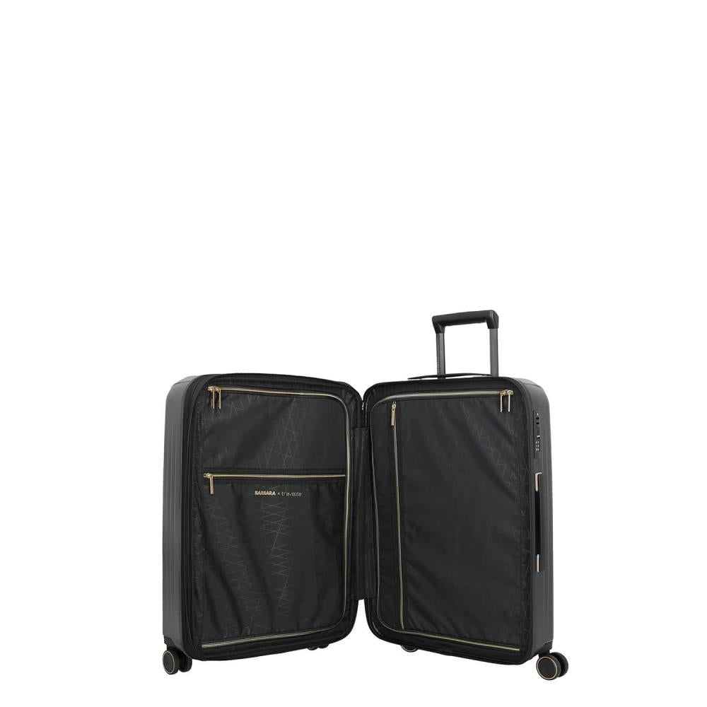 Travelite Barbara Novelty Black 4 Doppelrollen Trolley M 65 cm