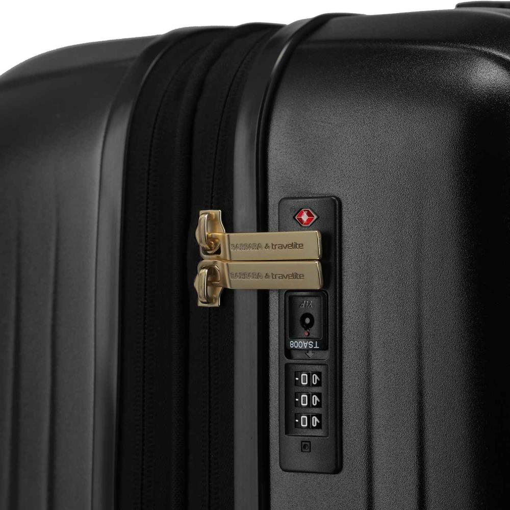 Travelite Barbara Novelty Black 4 Doppelrollen Trolley M 65 cm