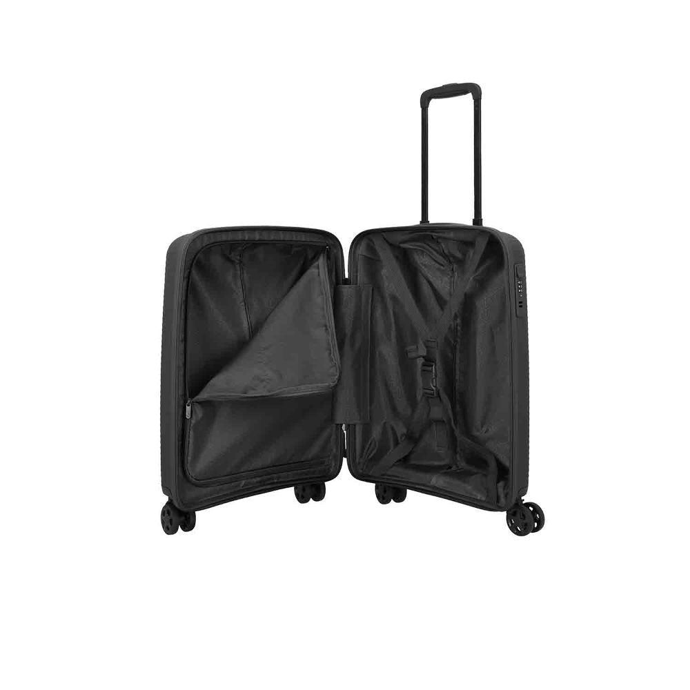 Travelite Air Stripe Schwarz 4-Doppelrollen Trolley S 55cm