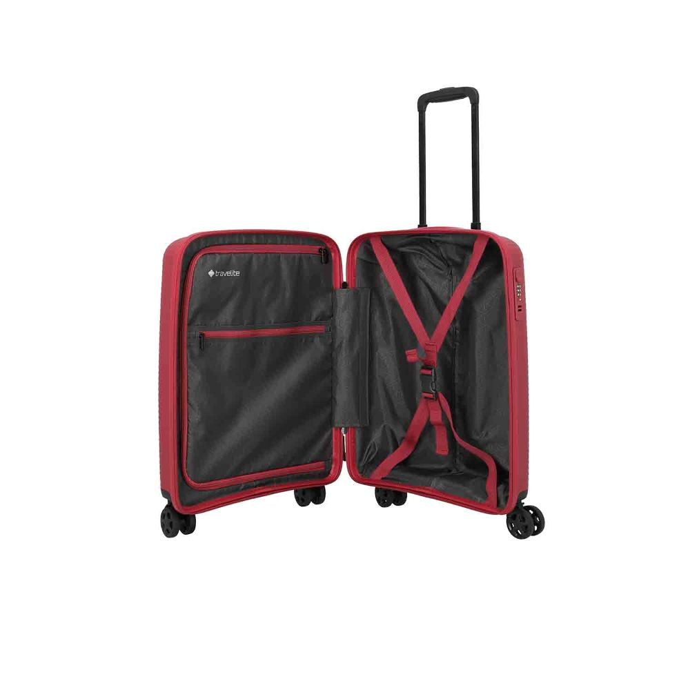 Travelite Air Stripe Rot 4-Doppelrollen Trolley S 55cm