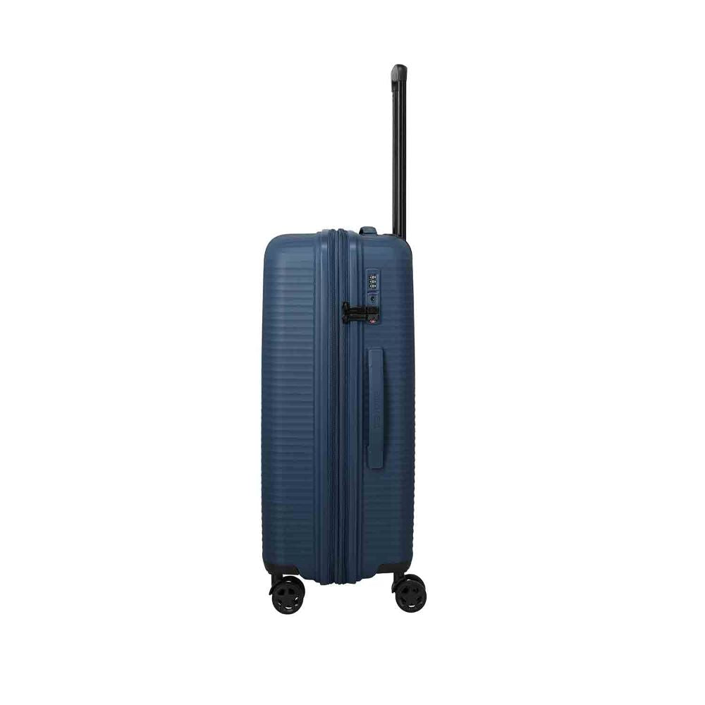 Travelite Air Stripe Navy 4-Doppelrollen Trolley M erweiterbar 66cm