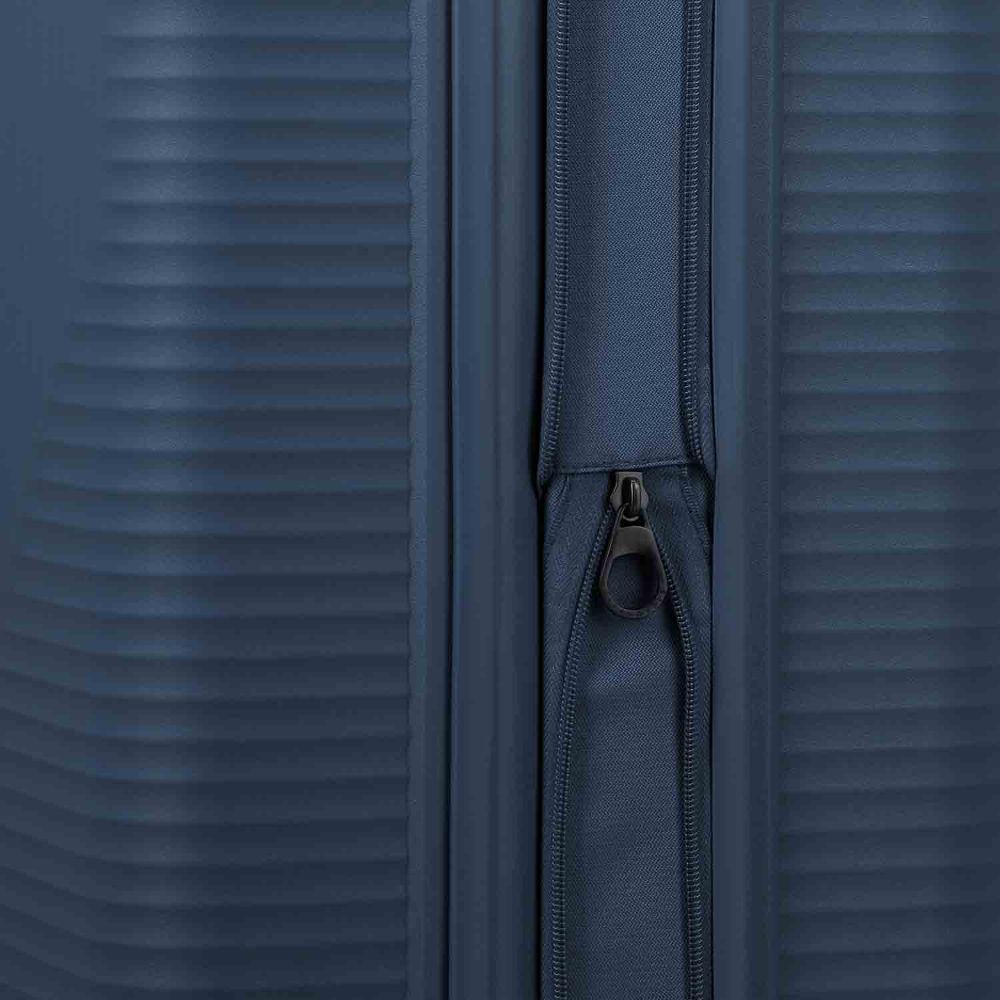 Travelite Air Stripe Navy 4-Doppelrollen Trolley M erweiterbar 66cm