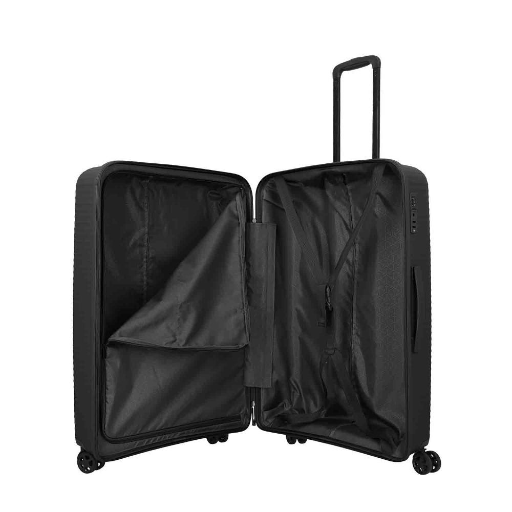 Travelite Air Stripe Schwarz 4-Doppelrollen Trolley L 77cm
