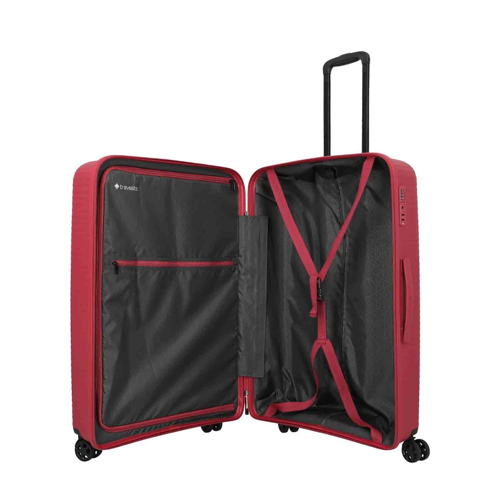 Travelite Air Stripe Rot 4-Doppelrollen Trolley L 77cm
