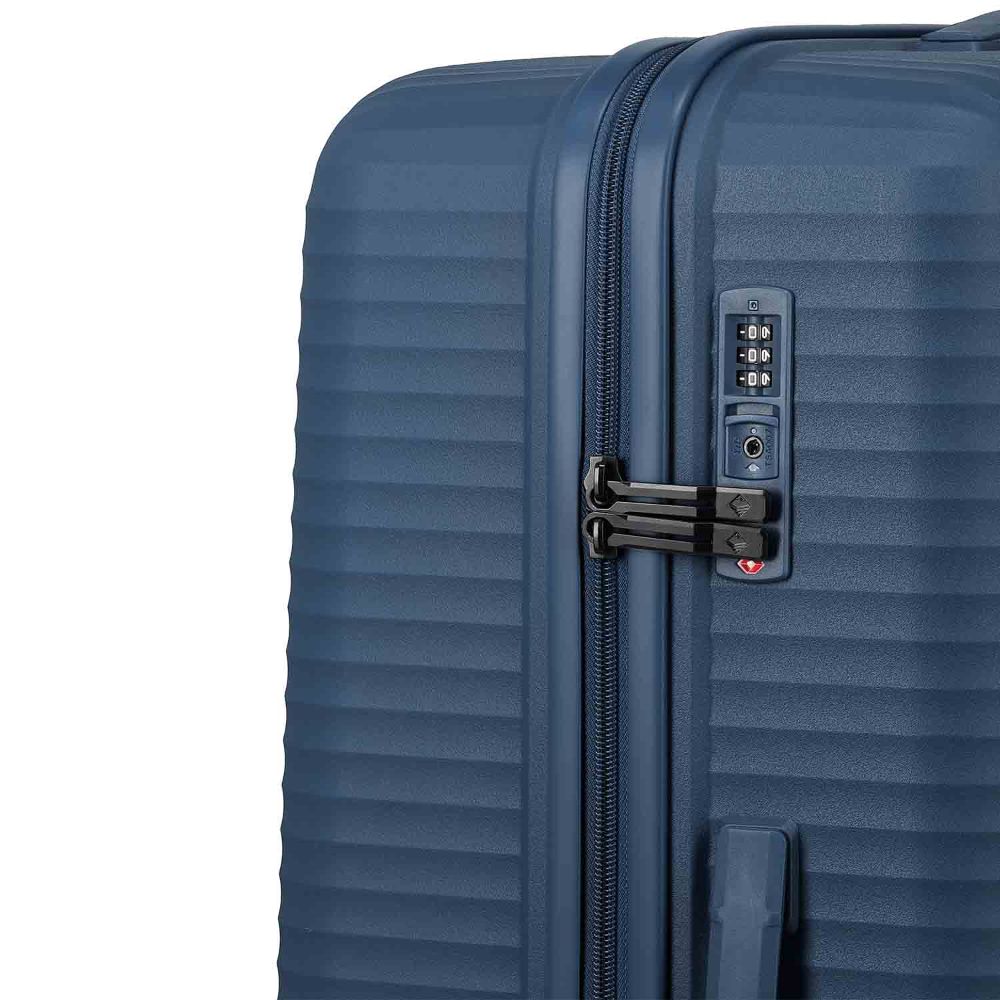 Travelite Air Stripe Navy 4-Doppelrollen Trolley L 77cm