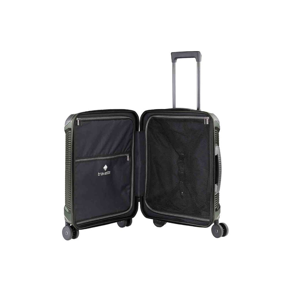 Travelite Millennium Pine Green 4-Doppelrollen Trolley S 55 cm