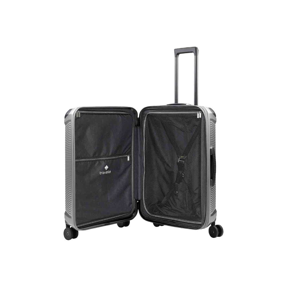 Travelite Millennium Silber 4-Doppelrollen Trolley M 67 cm