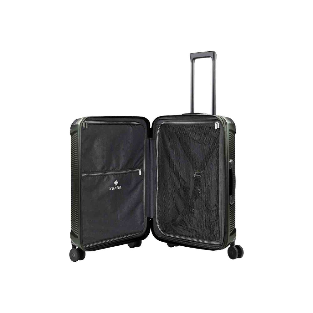 Travelite Millennium Pine Green 4-Doppelrollen Trolley M 67 cm