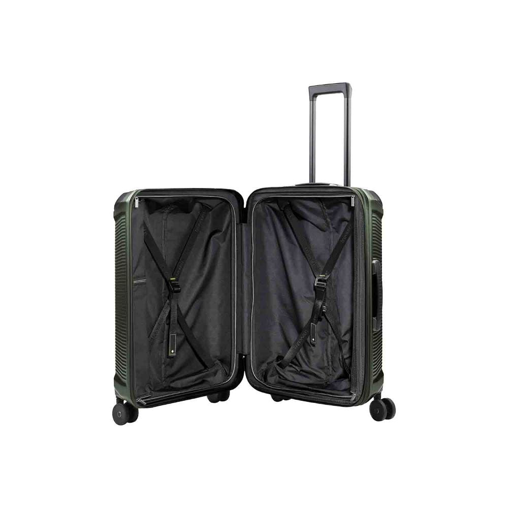 Travelite Millennium Pine Green 4-Doppelrollen Trolley M 67 cm