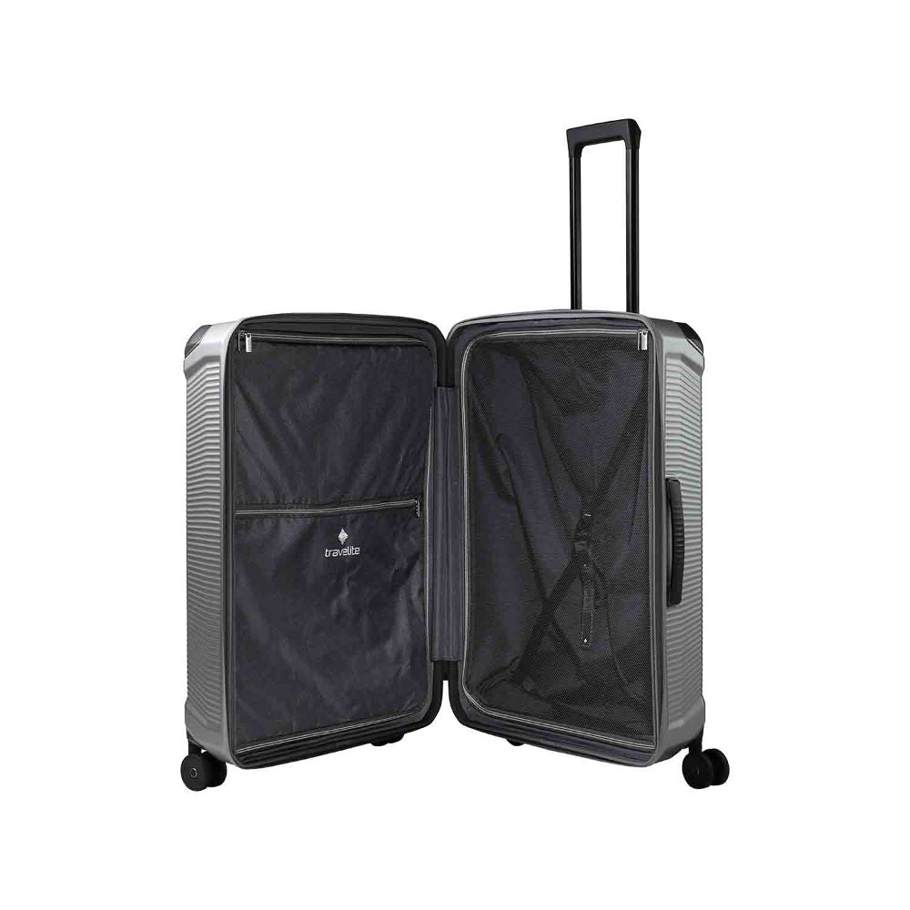 Travelite Millennium Silver 4-Doppelrollen Trolley L 76 cm
