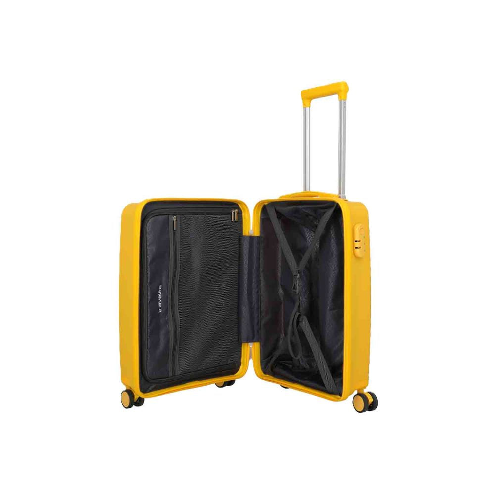Travelite Pacific Yellow 4 Doppelrollen Trolley S 55 cm