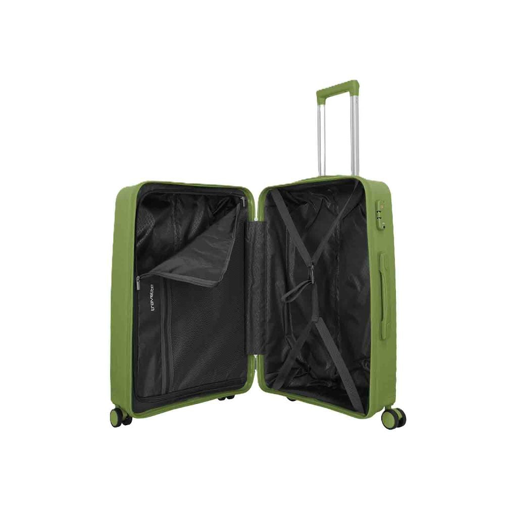Travelite Pacific Olive 4 Doppelrollen Trolley M 67 cm