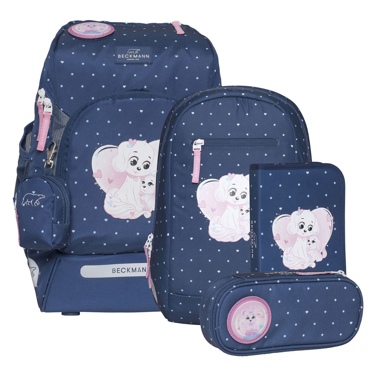 Beckmann Active Air FLX Pet Friends Blue Schulrucksack Set 6tlg.