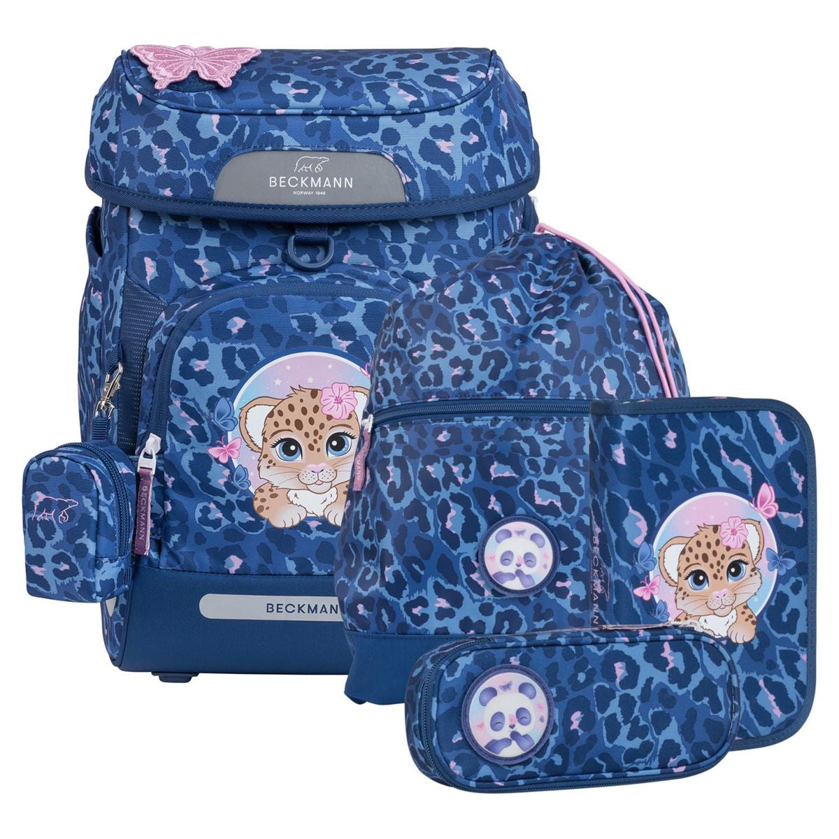 Beckmann Plus Air Cheeta Schulranzen Set 6tlg.