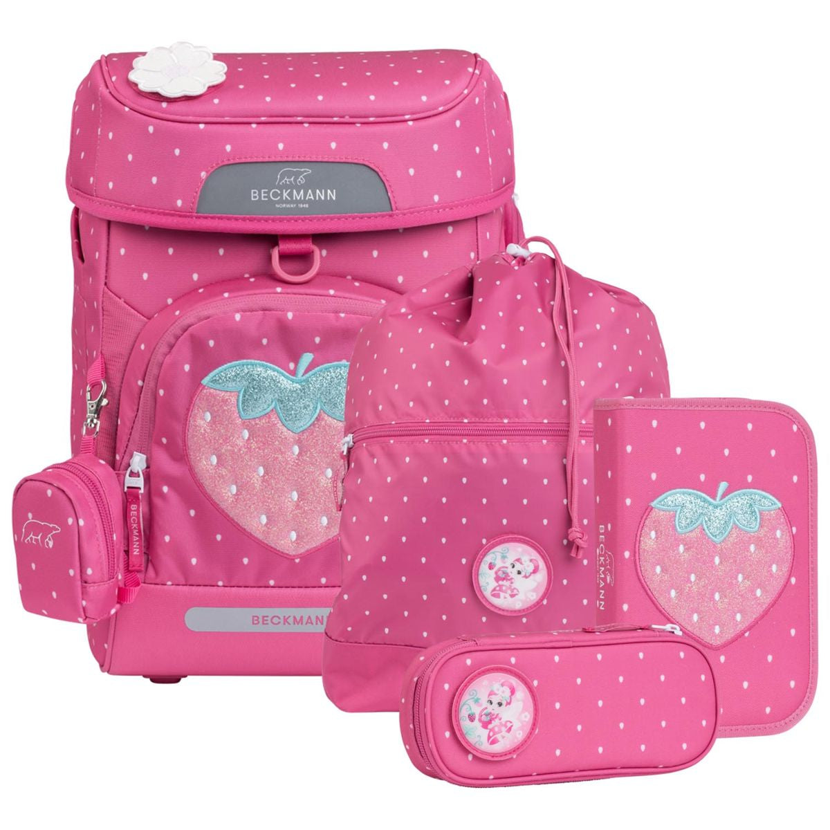 Beckmann Plus Air Strawberry Schulranzen Set 6tlg.