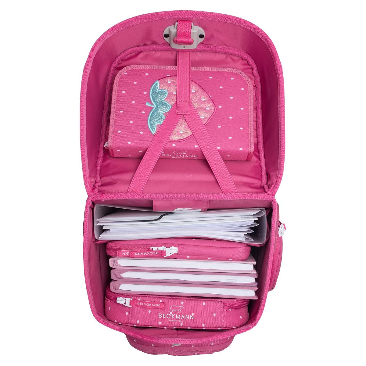 Beckmann Plus Air Strawberry Schulranzen Set 6tlg.