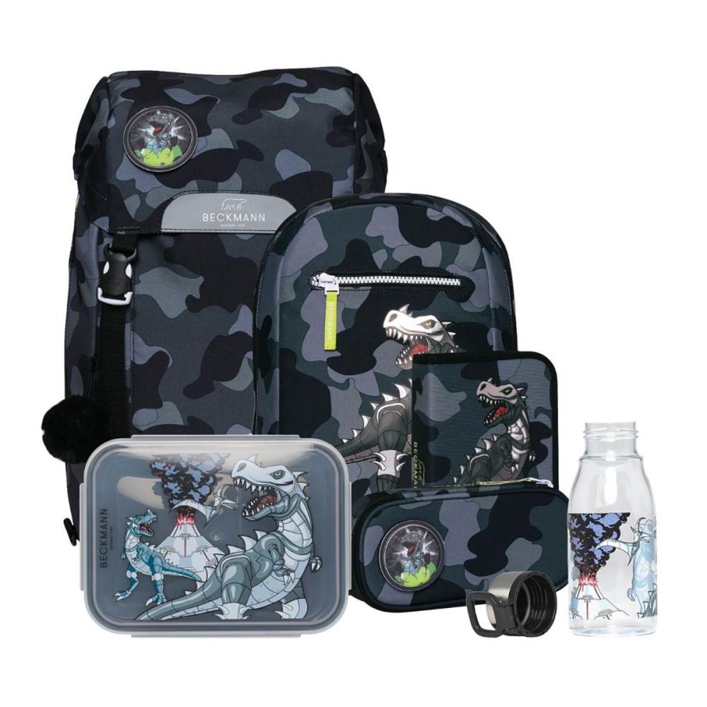 Beckmann Classic Maxi Camo Rex Black Schulrucksack Set 8tlg.