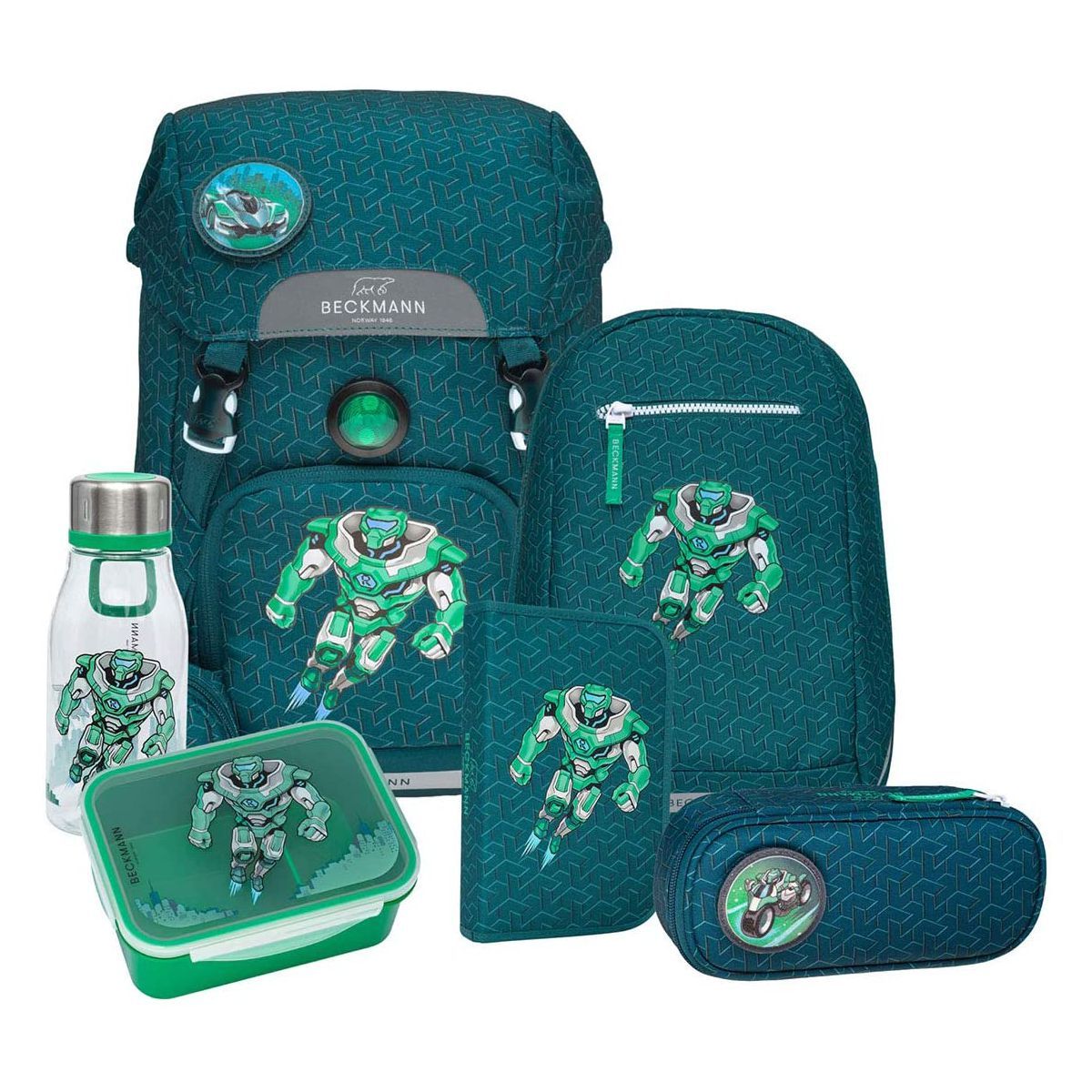 Beckmann Classic Roboman Schulrucksack Set 8tlg.