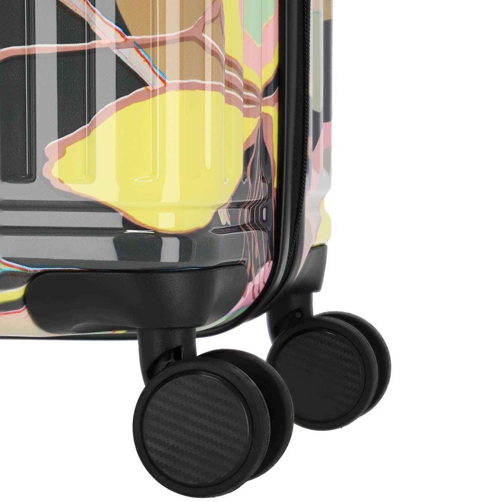 Travelite Cruise Gelbe Orchidee 4-Doppelrollen Trolley L 77 cm