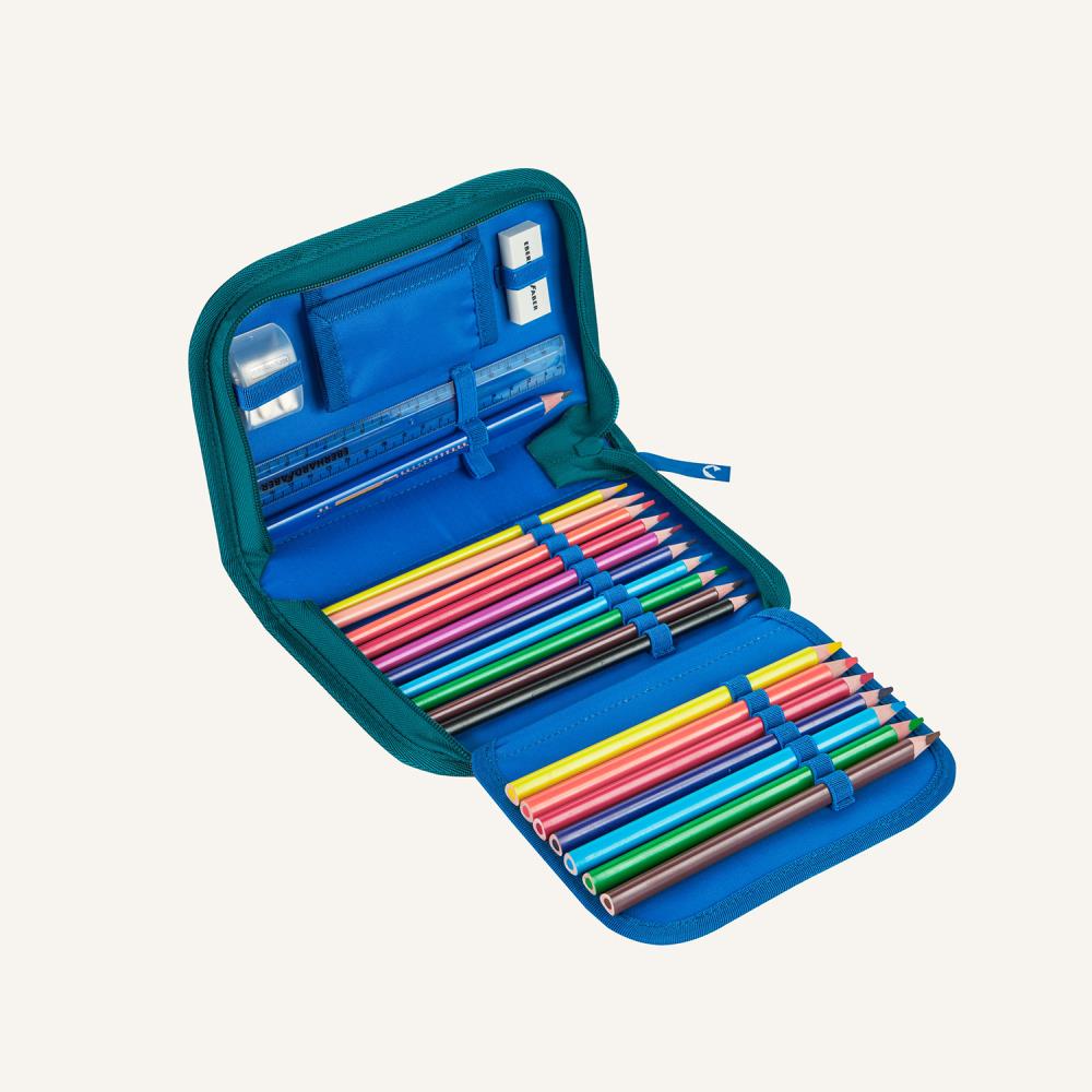 Finkid Buddy Classic Trellis Deep Teal Schulranzen Set 4tlg.