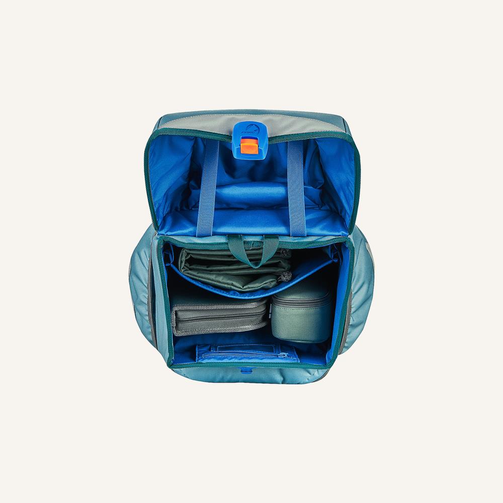 Finkid Buddy Classic Trellis Deep Teal Schulranzen Set 4tlg.
