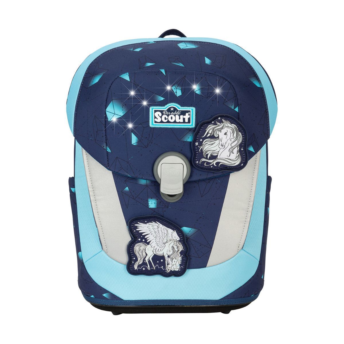 Scout Exklusiv Sunny II LED Pegasus Schulranzen Set 4tlg.
