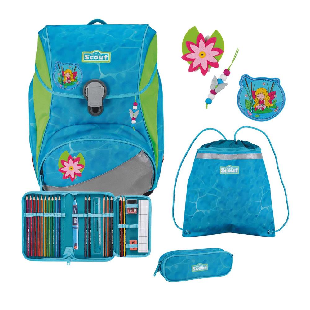 Scout Alpha DIN Water Lily Schulrucksack Set 4tlg.
