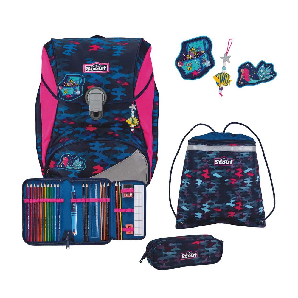 Scout Alpha DIN Magic Sea Schulrucksack Set 4tlg.