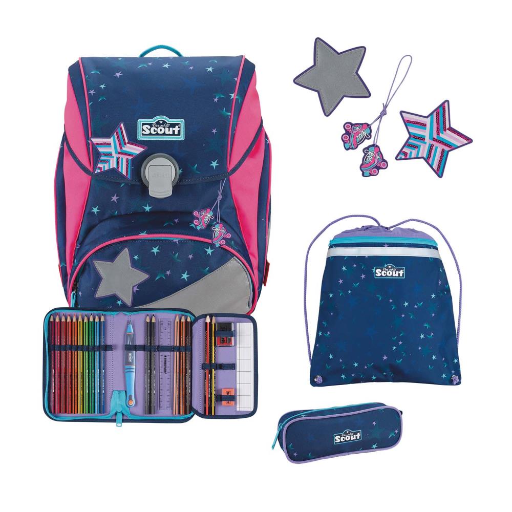 Scout Alpha DIN Pretty Star Schulrucksack Set 4tlg.