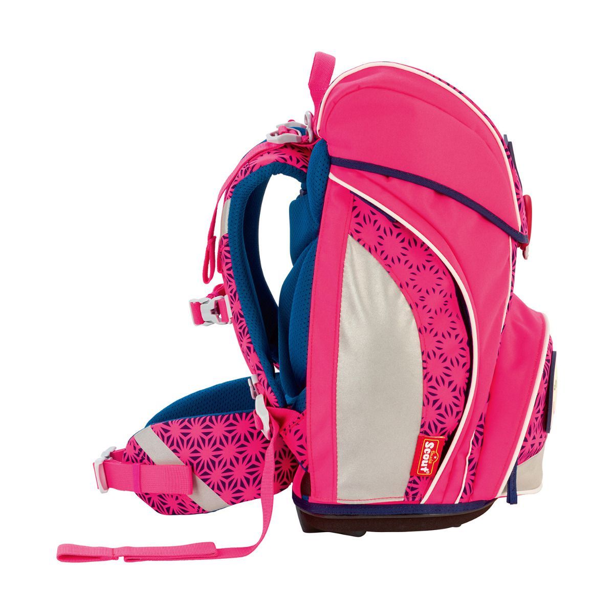 Scout Alpha Pink Glow Neon Safety Schulrucksack Set 4tlg.