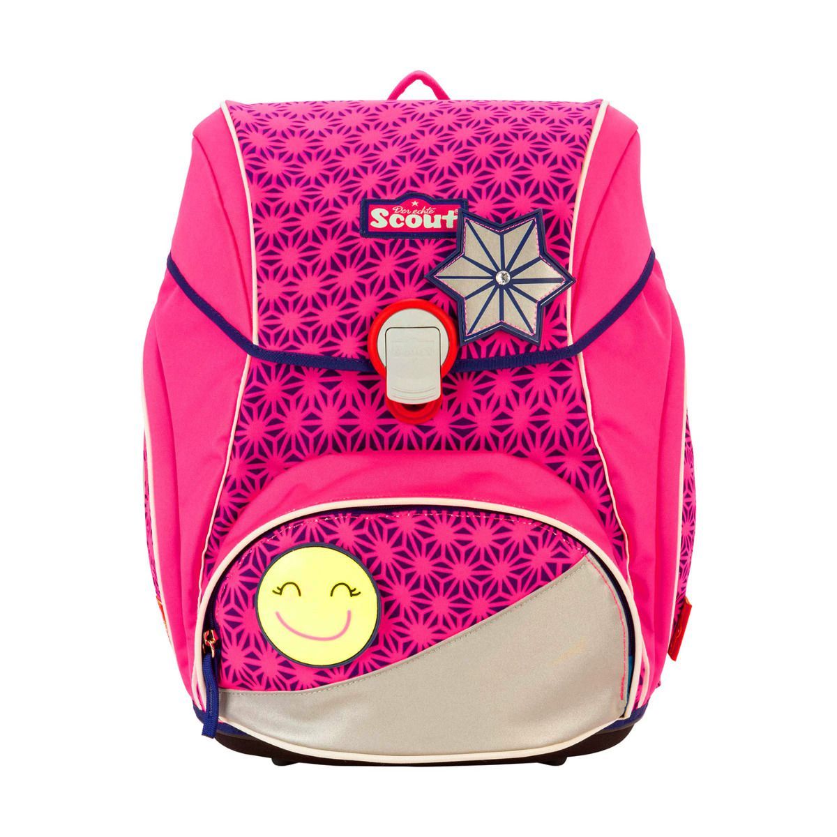 Scout Alpha Pink Glow Neon Safety Schulrucksack Set 4tlg.