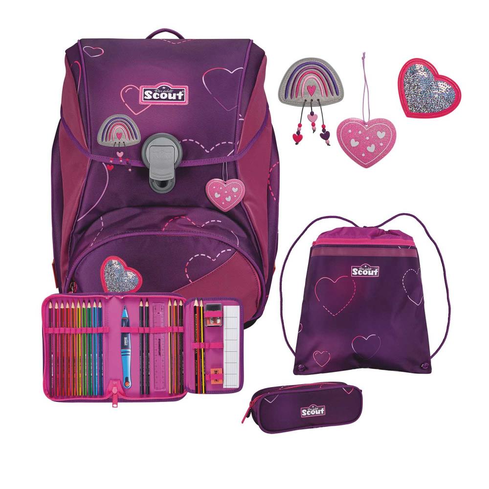 Scout Exklusiv Alpha Superflash Lovely Schulrucksack Set 4tlg.